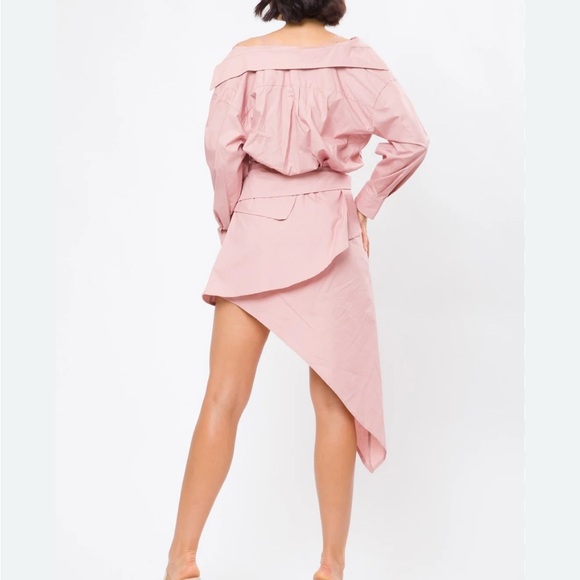 Chic Asymmetrical Pink Dress - Picture 2 of 11